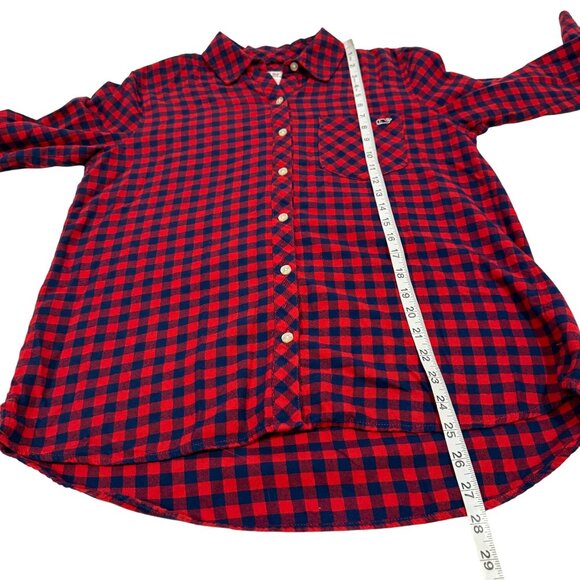 Vineyard Vines Blue Red Plaid‎ Flannel Button-Up Shirt Women's Size 6 - Picture 7 of 7